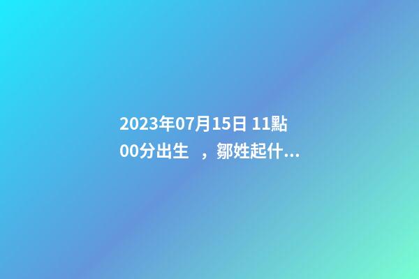 2023年07月15日 11點00分出生，鄒姓起什么名字好聽？名字要八字